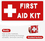 3Pcs Self Adhesive Waterproof Medical Stickers,Ymapinc First Aid Sign Sticker Emergency Decals Kit Supplies for First Aid Boxes for Car, Office or Hotel Hospital Emergency