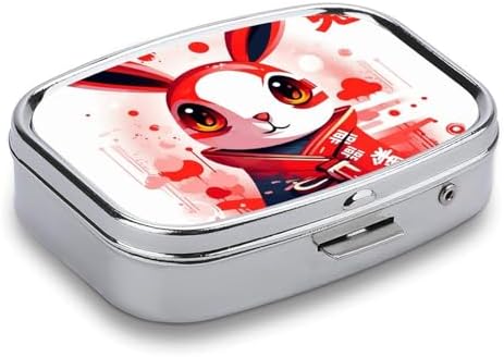 Pill Box Pill Case for Woman Weekly Pill Organizer Bunny Face Small Pillbox Pill Container with 3 Compartments Portable Vitamin Holder Boxes for Travel Medicine Organizer