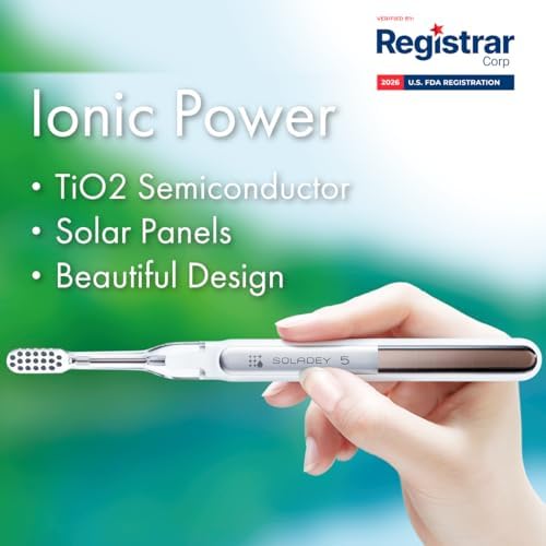 Soladey5 Ionic Toothbrush, Pink, Large Solar Panels and TiO2 Semiconductor, You can Brush Without Toothpaste