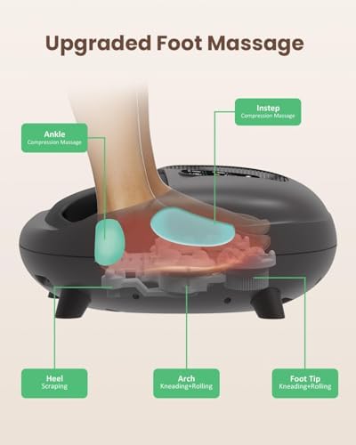 2026 Upgrade FSA Eligible HSA Foot Massager, Shiatsu Foot Massager Machine with Heat and Compression for Plantar Fasciitis Neuropathy, Remote Control, Gifts, Size 14