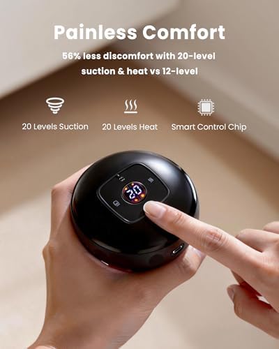 UOTT 6-in-1 Smart Cupping Therapy Massager, 20 Levels Heat & Suction Electric Cupping Kit for Massage Therapy, Cupping Therapy Set for Muscle SoreneFss, Knots & Pain Relief