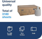 Tork Centerfeed Hand Towel White One-at-a-time Dispensing, M23 Compatible 6 Rolls x 530 Sheets (RC530)