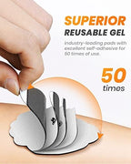 20-Pack TENS Unit Replacement Pads, Long-Lasting Snap Electrodes for 50 Times of Use per Pad, Latex-Free TENS Pads Set Compatible with TENS EMS Devices Using 3.5mm Button Lead Wires