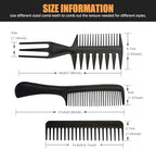 Professional Hair Comb Set 6-Piece – Barber & Salon Hair Cutting and Styling Combs Kit – Fine & Wide Tooth, Rat Tail & Sectioning Hairdressing Combs for All Hair Types