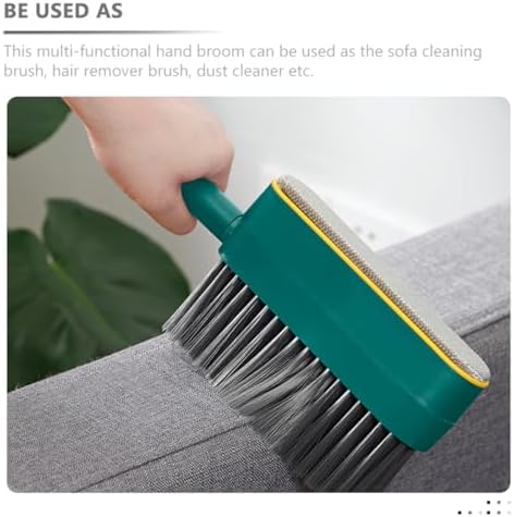 3-in-1 Handheld Broom with Soft Bristles and Static Hair Removal Brush, Wood Handle Cleaning Brush for Home Dusting and Lint Removal,