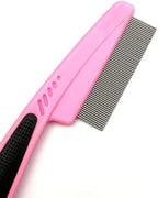 Multifunctional Stainless Steel Fine-Toothed Dandruff Comb, Professional Scalp Care Tool, Suitable for Children and Adults (Pink)