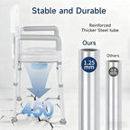Bedside Commode, Toilet Seat Risers for Seniors, Raised Toilet Seat with Handles, Width and Height Adjustable Raised Toilet Seat with Handles for Elderly
