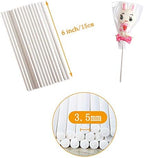 200 Count White Lollipop Sticks,6-Inch Paper Sticks Sucker Stick for Cake Pops,Cupcake Toppers,Candy Melt,Chocolate,Cookie,Dessert(Dia 3.5mm)
