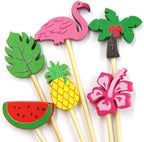 WorldBazaar Summer Cocktail Picks Tropical Party Supplies 120PCS Decorative Toothpicks for Appetizers Food Fruit Sticks Birthday Pool Beach Hawaiian Party Decorations
