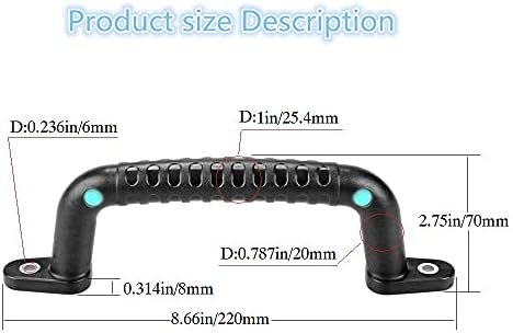 4 Safety Playground Luminous Handles, Swing Set Kids Safety Hand Grips for Playset, Climbing Frame, Play House, Playroom Ladder, Door, Bunk Bed (Black)