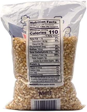 Snappy White Popcorn Kernels for Popping with Pop corn Machine, Air Popper or Stove Top, 2 lb.