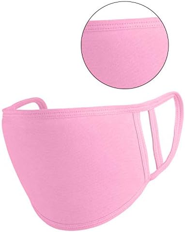 Trimming Shop Unisex Face Mask Reusable Washable Face Covering for Adults 2 Ply Face Mask, Cotton Face Mask Breathable Safety Mask Protection from Pollution, Pink, 17cm x 12cm, 1pc