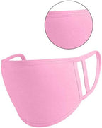Trimming Shop Unisex Face Mask Reusable Washable Face Covering for Adults 2 Ply Face Mask, Cotton Face Mask Breathable Safety Mask Protection from Pollution, Pink, 17cm x 12cm, 1pc