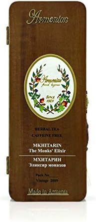 Armeniac Mkhitarin – 100% Natural Wild Crafted Loose Leaf Herbal Tea in a Wooden Box | Premium – Wellness – Artisan – 50 g