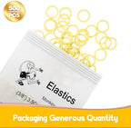 500 Pcs Orthodontic Elastic Rubber Bands, 3.5 Ounces Heavy Dental Rubber Traction Bands, Free Elastic Placer for Braces (3/8",Monkey)