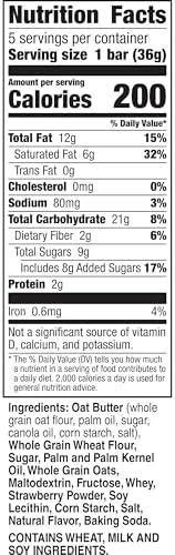 Nature Valley Crispy Creamy Wafer Bars, Strawberry, Whole Grain, 5 Bars, 6.5 oz