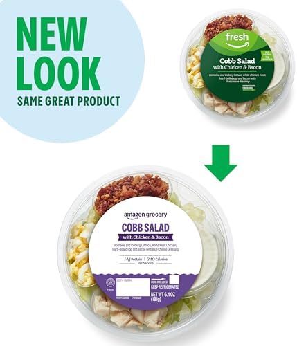 Amazon Grocery, Cobb Salad, with Chicken & Bacon, 6.4 Oz (Previously Amazon Fresh Brand, Packaging May Vary)