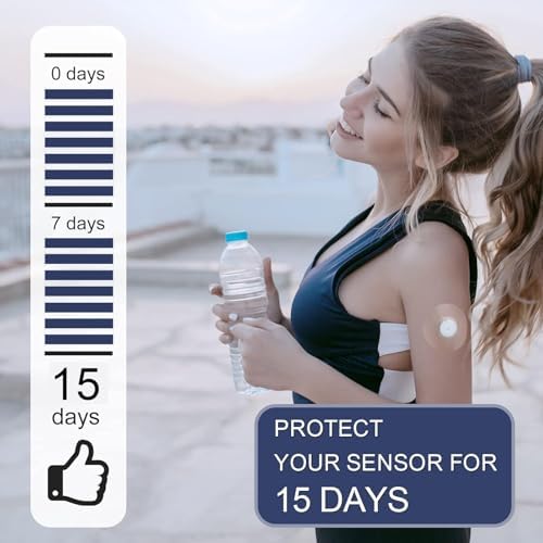 100Pcs Libre 2 Plus Sensor Covers Waterproof Freestyle Clear Adhesive Patches for Libre 2/3, Latex-Free & Hypoallergenic, with No Glue in the Center, 15 Days Long Lasting CGM Tape