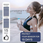 100Pcs Libre 2 Plus Sensor Covers Waterproof Freestyle Clear Adhesive Patches for Libre 2/3, Latex-Free & Hypoallergenic, with No Glue in the Center, 15 Days Long Lasting CGM Tape