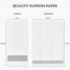 LITOPAK 200 Pack Guest Towels Disposable, Soft and Absorbent Bathroom Napkins, Paper Guest Towels for Bathrooms, Party, Wedding or Events. White and Silve