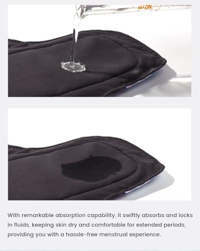 LUCKYPADS Overnight Reusable Menstrual Pads with Wings, 7 Pcs Washable Cloth Pads & Period Pads for Women, Extra Long (5.9×13.7 Inches) Postpartum & Heavy Flow Pads with Wet Bag & Laundry Bag
