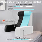 ENITYA 22" XL Ergonomic Bed Pillow for Sitting Up，Backrest Cushion for Reclining,Gaming,Resting,Watching TV,Recovery in Bed, Couch or Floor, Removable Cover, Black