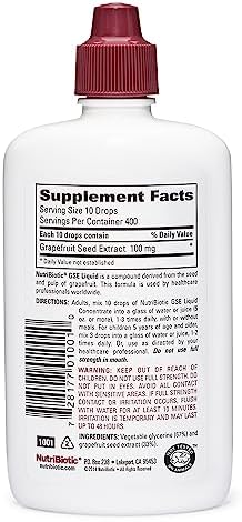 NutriBiotic – GSE, 4 Oz Liquid | The Original Grapefruit Seed Extract Premium Concentrate with Bioflavonoids | Vegan, Gluten Free, Non-GMO