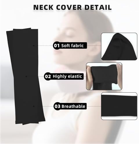 4 Piece Cervical Support Sleeve, Breathable Dustproof Cervical Support Sleeve, Elastic Soft Neck Brace Covers - For Men and Women, Suitable for Sleep Work Daily Use (Black)