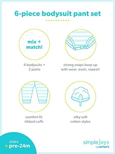 Simple Joys by Carter's Baby 6-piece Bodysuits (Short and Long Sleeve) and Pants Set