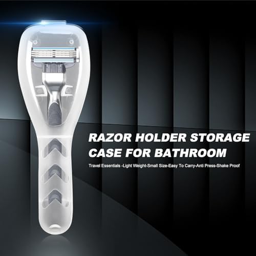 Billie Razor Travel Case - Compact Transparent Shaving Protector, Portable Trimmer Holder for Travel, Durable Plastic Case (Black+White)