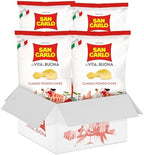 San Carlo 4X classic 180gr Italian Potato Chips Multi Pack Classic - Traditional Flavors for Snacking Bliss