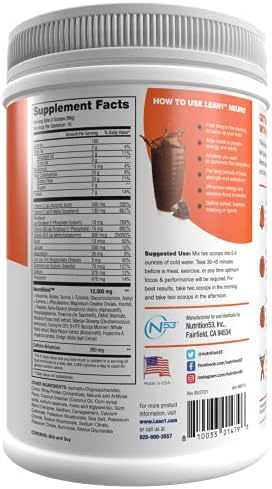 Lean1 Neuro Chocolate, Mental Energy Drink, 15 Serving tub by Nutrition53