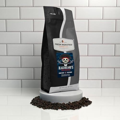 Fresh Roasted Coffee, Blackbeard's Revenge, 2 lb (32 oz), Medium Roast, Kosher, Whole Bean