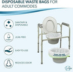 Bedside Commode Liners for Portable Toilet Chair Bucket and Bedpan | Value Pack of 48 Disposable Waste Bags for Adults in Medical Care | Universal Fit Portable Toilet Liners