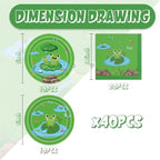 40pcs Frog Birthday Decorations Green Frog Themed Plates Napkins for Frog Themed Birthday Party Supplies,Suitable for 20 Guests