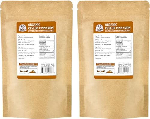 52USA Organic Ceylon Cinnamon Sticks, 1 Ounce (Pack of 2), True Cinnamon Farmed in Sri Lanka, Whole Cinnamon Sticks Bulk, Vegan, Non GMO, 56g