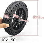 1 Pair of 10inch Power Wheelchair Front Wheels, 10×1.50 Solid Tires, Wheelchair Wheels, Bearing: 12mm, Wheelchair Walker Replacement Parts