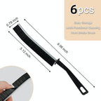6PCS Crevice Cleaning Brush,Gap Cleaning Brush, Slim Flat Curved Brush for Narrow Gaps,Deep Crevices and Small Spaces,Hard Bristle Brush,Easy to Clean, No Residue, Kitchen & Bathroom Cleaning
