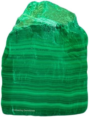 Amazing Gemstone Malachite Raw Crystals and Healing Stones, Natural Rocks for Tumbling and DIY Raw Stones and Crystals (1 Piece)