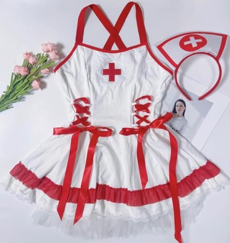 Lingerie for Women Naughty Outfit Sexy Lingerie Set Cosplay Nurse Mini Skirt Lace Babydoll Roleplay Costume