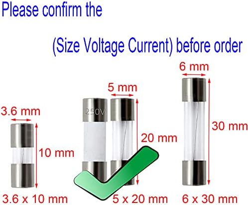 Pack of 10 pcs F10AL Fast-Blow Fuse 10A 10amp 250V Ceramic Fuses 0.2 x 0.79 inch / 5 x 20 mm (F10A Ceramic)