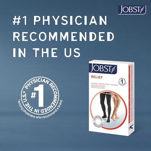 Jobst Relief Medical Legwear Compression Stockings, Knee High, Closed Toe, Beige, 20-30 mmhg, X-Large