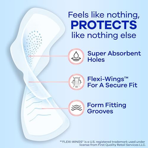 Always Infinity Feminine Pads for Women, Flexfoam Pads with Wings, Size 3, Extra Heavy Absorbency, Unscented, 84 Count (3 Packs of 28)