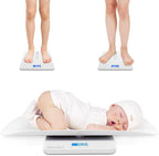 MomMed Baby Scale, Multi-Function Toddler Scale, Baby Scale Digital, Pet Scale, Infant Scale with Hold Function, Blue Backlight, Weight and Height Track