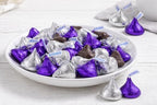 Hershey.sKISSES Milk & Dark Chocolate Candy Approx 60 Count of Solid Milk Chocolate in Silver Foils and Special Dark Chocolate Mildly Sweet Kisses Candy in Purple Foils Easter Basket & Hunt Filler