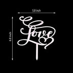 Love Cake Topper - Wedding/Engagement/Bridal Shower/Anniversary/Birthday/Bachelorette/Confession Party Decorations Supplies, Mirror Rose Gold Acrylic