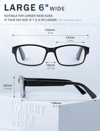HEEYYOK 1.0 Reading Glasses Men Large Readers For Men XXL Wide Reader Oversized Frame Cheaters Reading Glasses For Mens Comfort Spring Hinge
