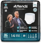 Attends Premier Adult Incontinence SmartCool® Underwear, X-Large (58-68"), [14 Count] - Overnight Absorbency for Men and Women, Disposable Pull-On Diapers with Tear-Away Sides, ALI-UW40
