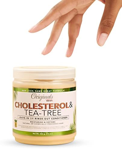 Originals by Africa's Best Cholesterol Tea Tree Oil, Rinse-Out Plus Leave in Conditioner, Repair and Revitalize Damaged, Dry, Overprocessed Hair, 15 oz