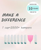 Menstrual Cup with Collapsible Storage Cup, Leak-Proof Design with Medical Grade Silicone Period Cups Reusable Comfortably use for 12 Hours(S+S)